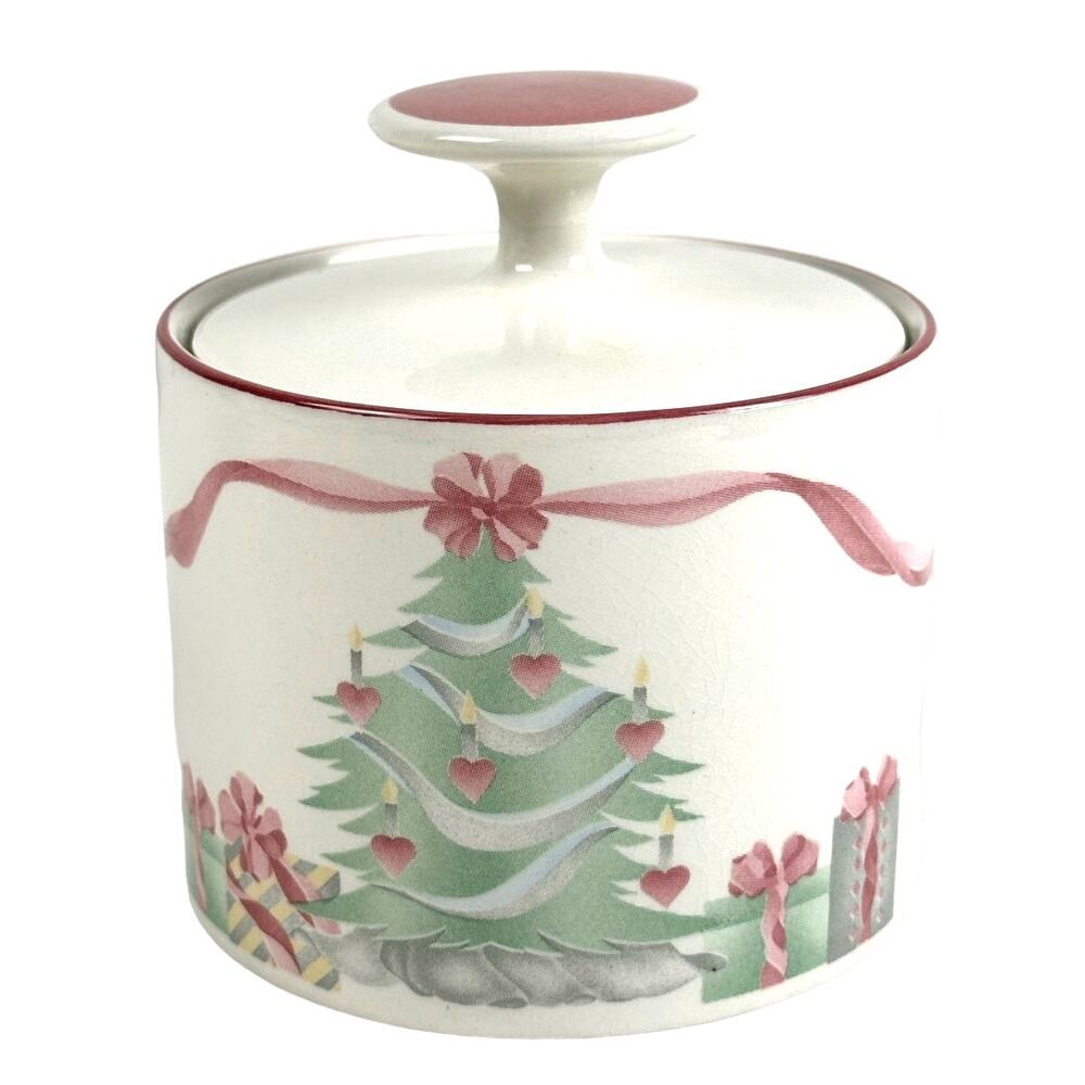 Sango Home for Christmas 1989 Korea Gold Mark #3321 Sugar Bowl with Lid